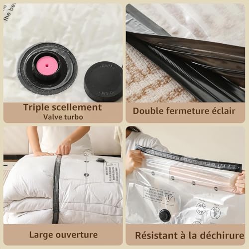 10 Vacuum Storage Bags+Wireless Electric Air Pump – Various Sizes (3×60×80/3×50×70/4×40×60cm) Reusable Material PA+PE, Saves 80% Space, Ideal for Travel & Daily Storage