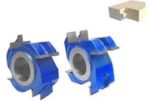CO-CUTTNER Tongue and Groove Shaper Cutter Set Carbide Tipped 4-Wing for Wood Thickness 1-1/4" with Bore 1-1/4" Heavy-Duty Woodworking