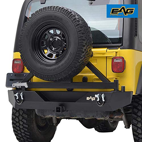 EAG Steel Rear Bumper with Tire Carrier Fit for 8706 Wrangler TJ YJ