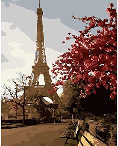 Easy Paint by Numbers for Adults Scenery Tower Kit Acrylic Painting by Numbers Landscape for Beginner (GX1129)