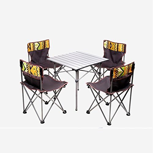 GYH zhuozi LJHA Folding Tables And Chairs Portable Picnic Table Chair Outdoor Barbecue Table And Chair Set 2 Color Optional table (Color : B)