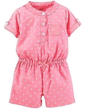 Carters pink polka dot romper 9 months
