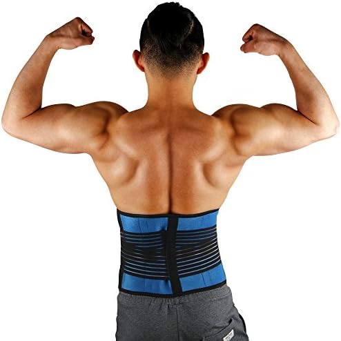 HEIRBLS Back Brace, Lumbar Support Belt Dual Adjustable Straps, Breathable Mesh Panels, Helps Relieve Lower Back Pain, Scoliosis, Herniated Disc, Sciatica for Men and Women