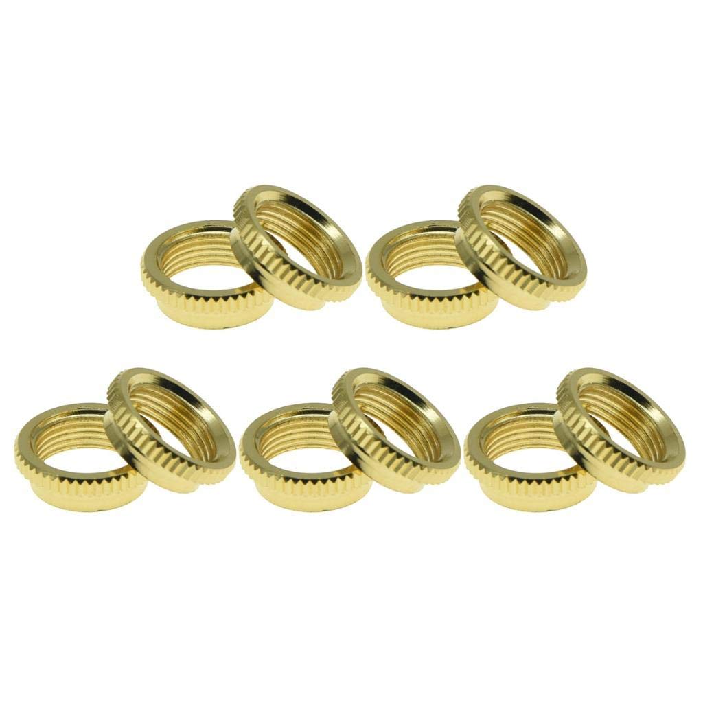 Dopro 10x USA Thread Fine Knurled 15/32" Deep Nut Guitar Toggle Switch Nut Fits Les Paul with Switchcraft Switches