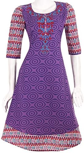 Estyle Women's Anarkali With Embroidered Yoke Small Purple