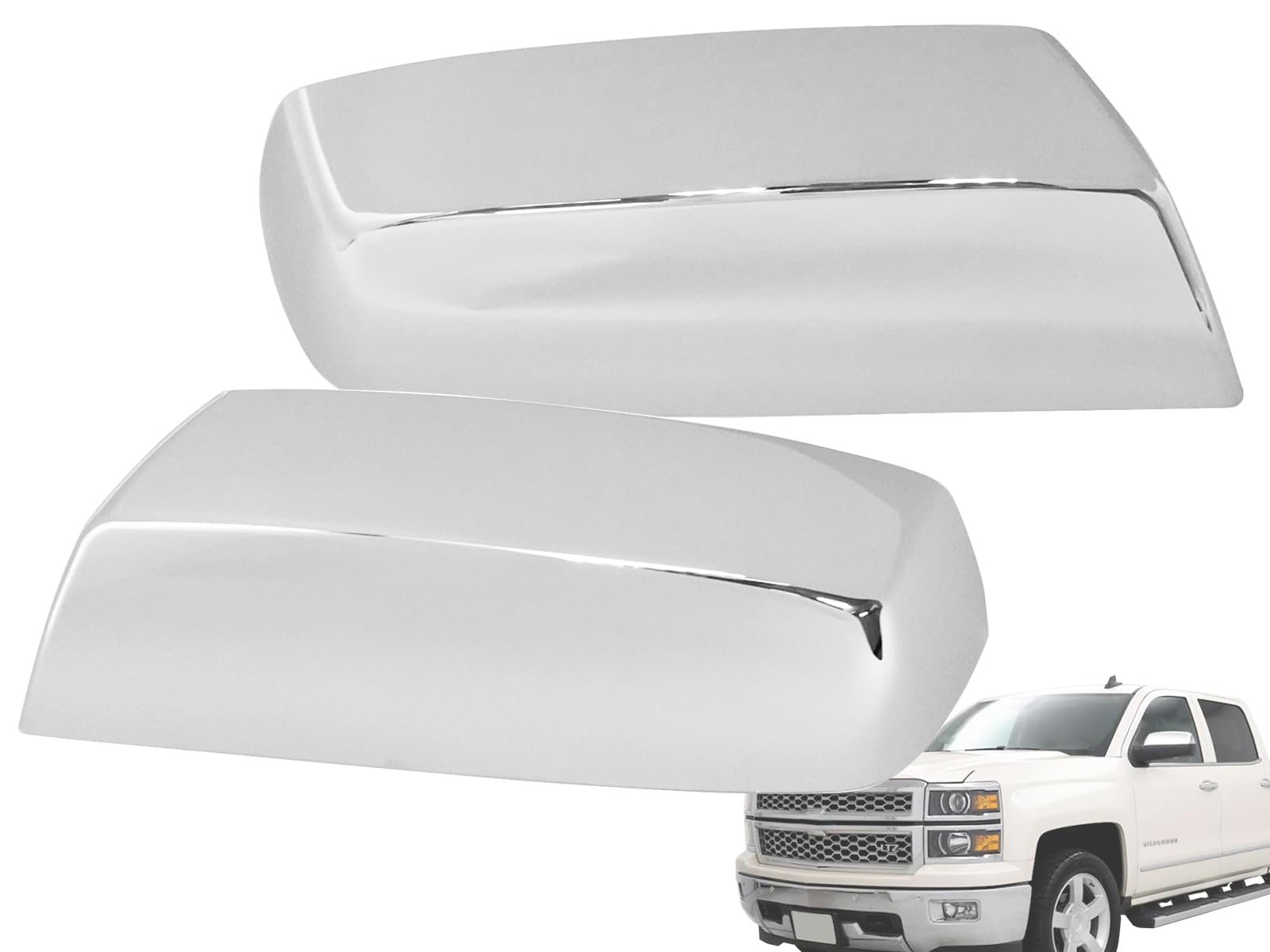 Photo 1 of APA Replacement for Exterior Rear View Chrome Mirror Cover Cap 2014-2019 SILVERADO SIERRA Pair Left and Right Side 22889520 22889519