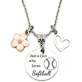 FYXYZ Softball Necklace Softball Gifts for Women Softball Team Players Sports Necklace