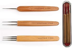 ZQIAN BEAUTY Dreadlocks Crochet Hooks for Hair 0.5mm (1 Hook, 2 Hooks, 3 Hooks) Crochet Needles for Hair Dreadlock Hair Weaving Dreadlock Hooks Tool Set