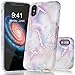 BAISRKE Shiny Rose Gold Marble Design Clear Bumper Matte TPU Soft Rubber Silicone Cover Phone Case Compatible with iPhone X iPhone Xs 5.8 inch - Colourful