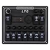 LTC-10-Gang-Waterproof-Car-Auto-Boat-Marine-LED-ACDC-Rocker-Switch-Panel-Circuit-Breaker-Digital-Voltmeter-with-12V-Cigarette-Socket