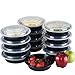 NutriBox [20 Value Pack Meal Prep containers 1 compartment 24 OZ Round Meal Prep salad bowl Meal Prep lunch box - BPA Free Reusable Lunch Bento Box - Microwave, Dishwasher and Freezer Safe