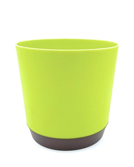 Creative Farmer Self Watering Flower Pot Krish 18 Double Colour (7 Inch) - Green {Pack of 2} (Garden Pots Planters Indoor Outdoor Plants- Ornamental and Table Top Plants)