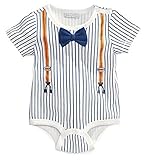 Baby Boys Newborn Sailor Summer Jumpsuit Romper Climbing Clothes 0-24m (0-6 Months, Blue stripe)