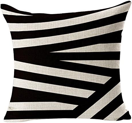Yo-You Square Throw Pillow Case Black White Geometry Cushion Cover For Sofa (AA2)