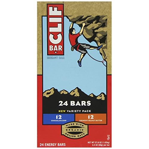 Clif Bar Variety Pack, Chocolate Chip, Crunchy Peanut Butter, 2.4 oz.  Nutrition Bars, 24 Count image