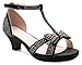Olivia K Girl's Glitter Leatherette Open Toe Strappy Ankle T Strap Kitten Heel Sandal (Toddler/Little Girl)
