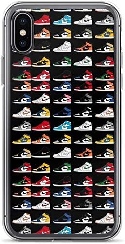 WANGLU Compatible with iPhone X/Xs Case Jordan 1 OG Sneaker Colorways Sneakerheads Pure Clear Phone Cases Cover
