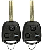 KeylessOption Keyless Entry Remote Control Uncut Blank Car Key Fob Chipped For Lexus LS430 HYQ12BBK (Pack Of 2)