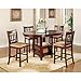 Coaster Lavon 5 Piece Counter Table and Chair Set in Cherry
