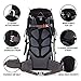 WolfWise 65L Internal Frame Hiking Backpack with Rainfly