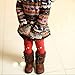 Shouhengda Kid Girl Winter Rabbit Printed Leggings Warm Fleece Pants