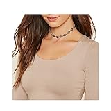 DZT1968 Women Pendant Vintage Alloy Necklace Choker Chains Charm (Silver)
