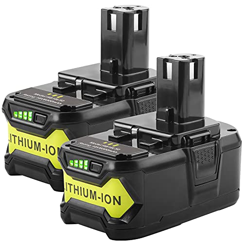 RB18L50 18V 6000mAh Batería de litio de repuesto para todas las herramientas eléctricas Ryobi 18V BPL-1815 BPL-1820G BPL1820 BPL18151 P102 P103 P105 P106 P107 P108 ABP1801 ABP1803 BCP1817/2SM BPP-1813 BPP-1817 (2 paquetes)