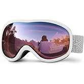 SPOSUNE Ski Goggles Over Glasses with Dual lens, Anti-fog Anti-UV Snow Goggle for Men Women Youth Skiing Snowmobile