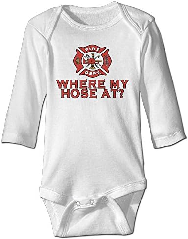 Baby Boys' And Girl's Bodysuits Fireman Where My Hose At Long Sleeve