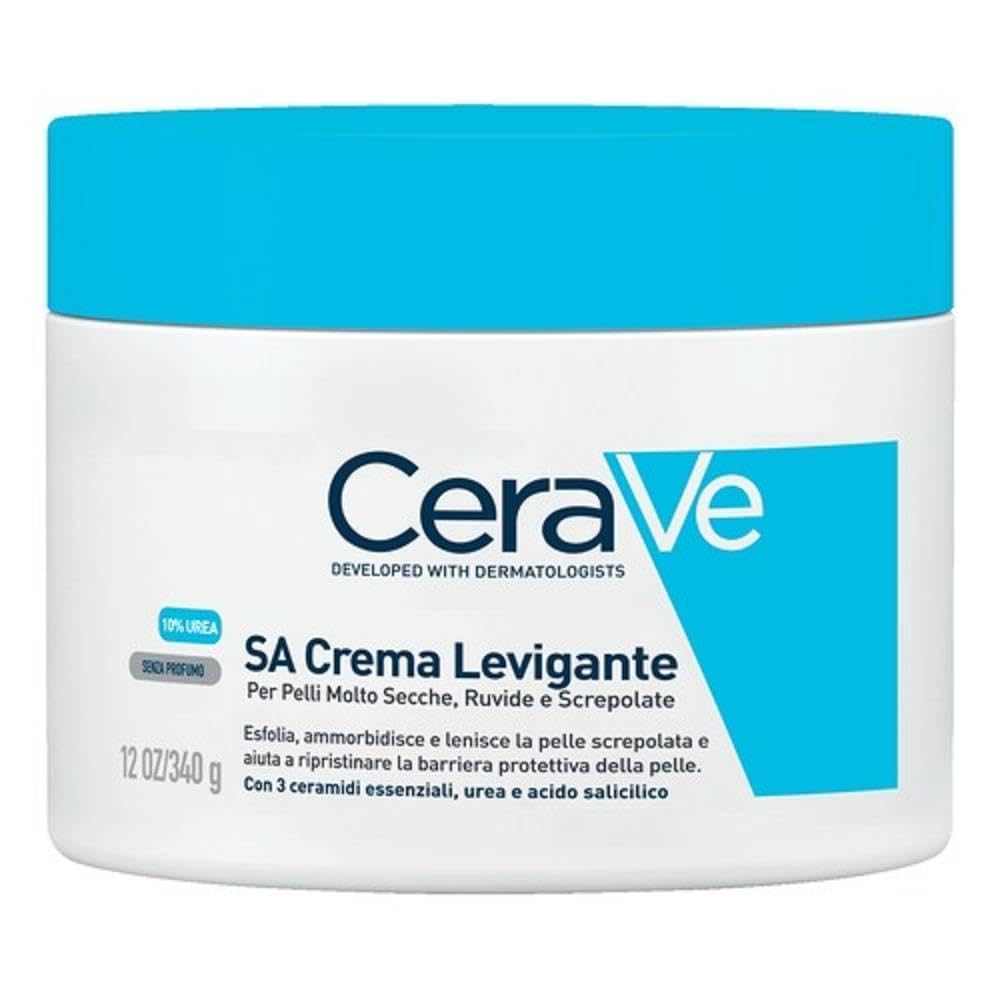 CeraVe SA Smoothing Cream Pot With Salicylic Acid, 10% Urea, & 3 Essential Ceramides, Gentle Exfoliating Body Cream for Dry Rough Bumpy Skin, Fast-Absorbing, Dermatologist Developed, 340g