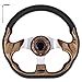 10L0L Golf Cart Steering Wheel, Universal Design Fit for Yamaha, EZGO RXV & TXT, Club Car DS, Club Car Precedent Tempo, Most Golf Cart(Sandal Wood Brown)