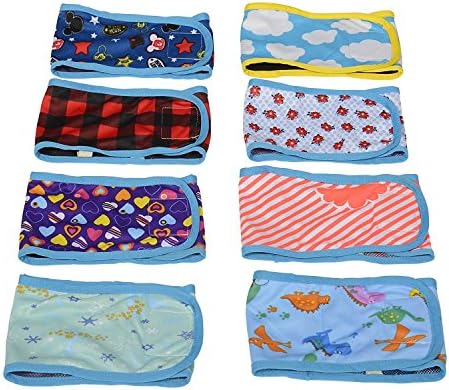 HTKJ Washable Male Dog Belly Band (Pack of 4) with Velcro Reusable Durable Dog Diapers Wrap for Small Medium Pet Dog
