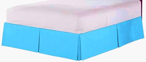Amazon Com Jenylinen Enjoyable Room Series Solid Split Corner Bed Skirt Dust Ruffle 1 Pc With 15 Fall Length Short Queen Size 60 X 75 100 Egyptian Cotton Turquoise 550 Thread