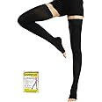 Beister 1 Pair Medical Open Toe Thigh High Compression Stockings with Silicone Band for Women & Men, Firm 20-30 mmHg Graduated Support for Varicose Veins, Edema, Flight