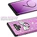 Casetego Compatible Galaxy Note 9 Case,Glitter Sparkle Bling Shock Absorbing Flex TPU Rubber Case Cover with Ring Grip Holder Kickstand for Samsung Galaxy Note 9(2018)-Purple
