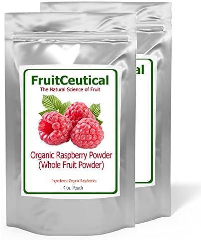 FruitCeuticals Organic Red Raspberry Whole Fruit Powder (Not an Extract) - Satisfaction Guaranteed - 2 Pouches