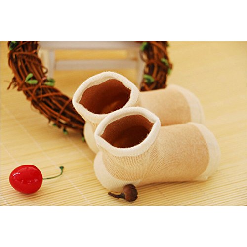VWU 3-pack Baby Natural Organic Cotton Socks Thick Cuff Socks - Image 5