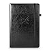 Scribe Sword Bullet Journal - 240 Numbered Pages - Size A5 - Black PU Leather Journals - Premium Dotted Paper Notebook - Journaling Notebooks for Men and Woman - Sturdy Lay Flat Design with Pocket