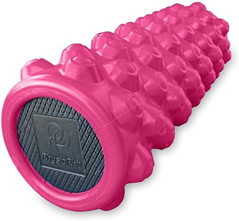 Exercise Foam Roller: PhysioPhit High Density, Extra Firm Foam Roller with Trigger Points for Deep Tissue Muscle Massage (Pink)