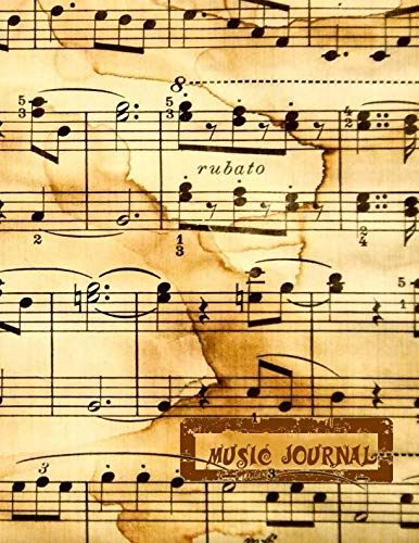 Music Journal: 8.5 x 11 inches 120 Pages of Blank Sheet Music Composition, Vintage Staff Paper