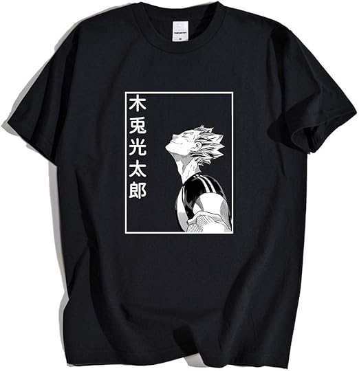Haikyuu T-Shirts Bokuto Koutarou Print Men Hip Hop Casual Tops Summer Fashion Tee Shirt Kuroo 