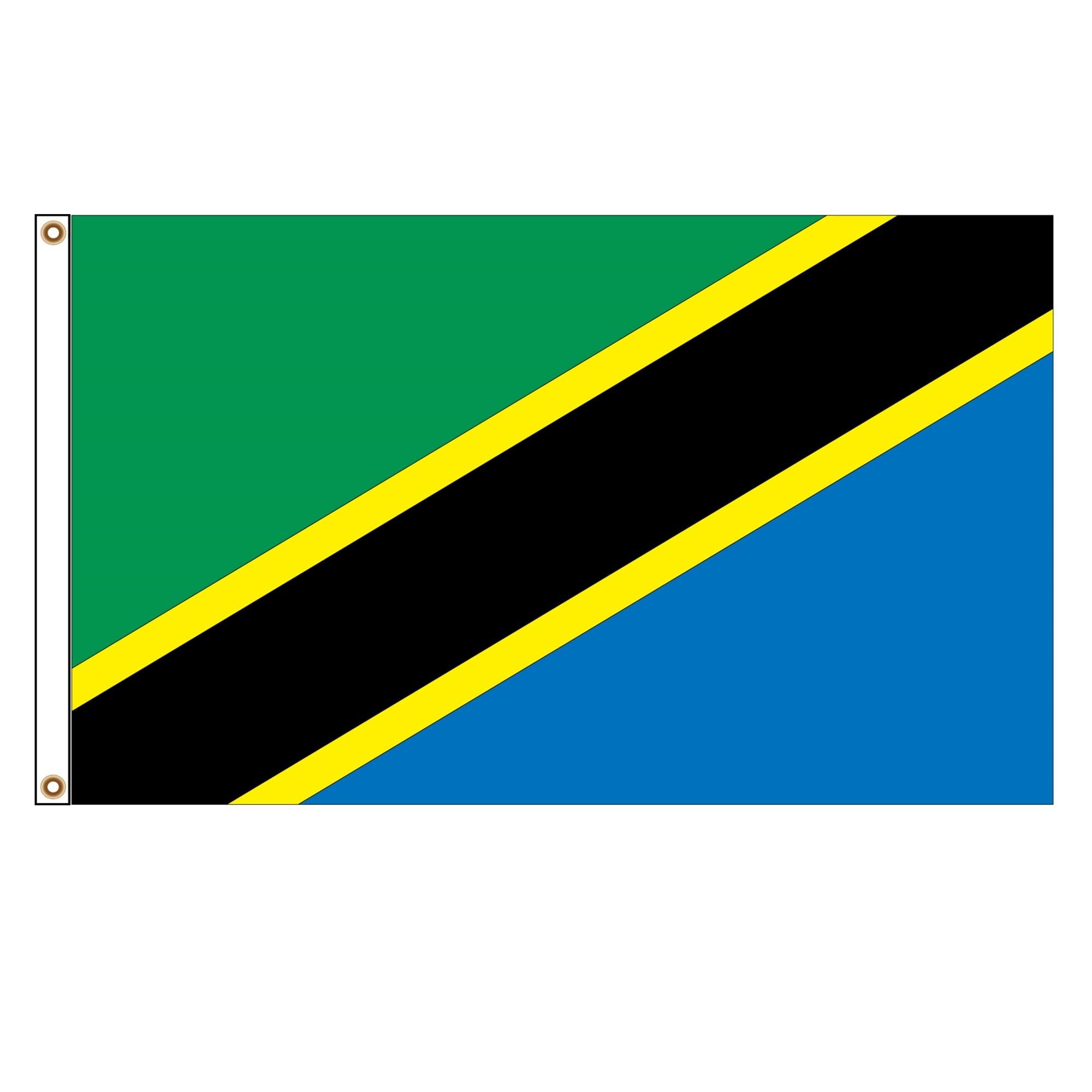 Africa Tanzania Flags Banners - Durable 100% Polyester Fabric with Brass Grommets & Headband,3x5ft Outdoor Indoor Flying Banner for Festival,Business,Party,School,Decoration and Patriotic Display