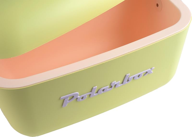 Klassische Retro Vintage Kühlbox für Camping, Picknick, Strand, 20 l, Limette/Lila, Limettengrün/Rosa — Foto 3 von 8