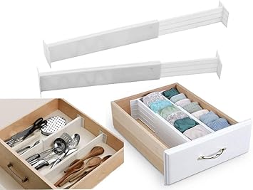 Fineway Set Of 2 Adjustable Drawer Dividers Partition Spring