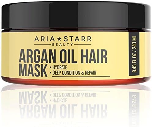 Aria Starr Argan Oil Restorative Mask Repair Hair Treatment - Best Professional Moisturizer & Deep Conditioner For Damaged, Dry, Brittle, Curly, Frizzy, Color Treated & Natural Hair by AriaStarrBeauty