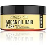 Aria Starr Argan Oil Restorative Mask Repair Hair Treatment - Best Professional Moisturizer & Deep Conditioner For Damaged, Dry, Brittle, Curly, Frizzy, Color Treated & Natural Hair by AriaStarrBeauty