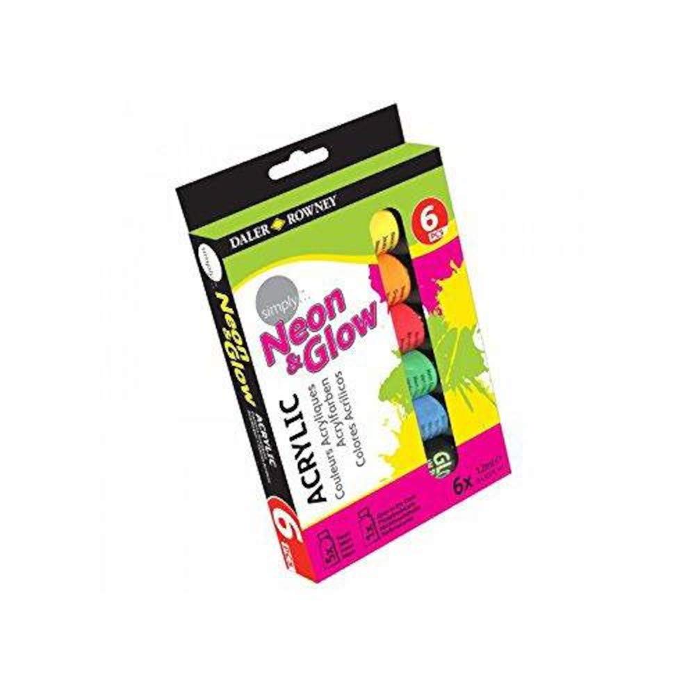 Daler-Rowney Simply 12ml Acrylic Paint Set, 6 Assorted Colours, For Entry-Level Artists & Hobbyists