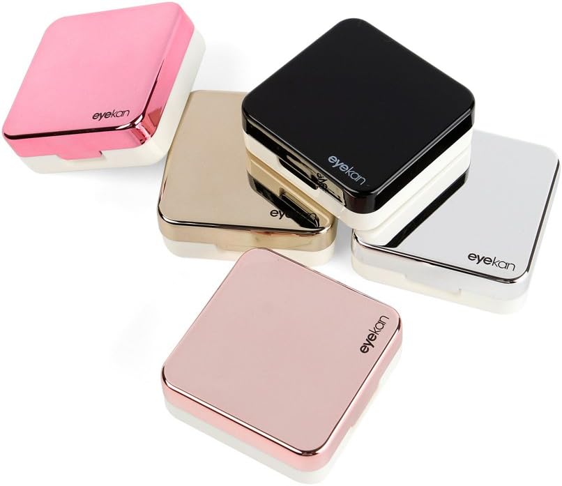 Mini Stylish Simple Contact Lens Travel Case,Aneky Container Kit Set Contacts Lens Hard Case Travel Kit Mirror with Bottle with Tweezers Container Holder