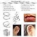 JININA Stainless Steel Ear Cuff Leaf Wrap Earrings Fake Lip Rings Tragus Helix Earrings for Women Men-Silver