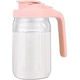 SusuBee Breast Milk Pitcher with Leak-proof Flip Cap – 32oz Wide Mouth Mason Jar Pitcher for Breastmilk Storage Glass Breastmilk Jar Canister Resistant to Heat or Cold, Easy to Pour Spout
